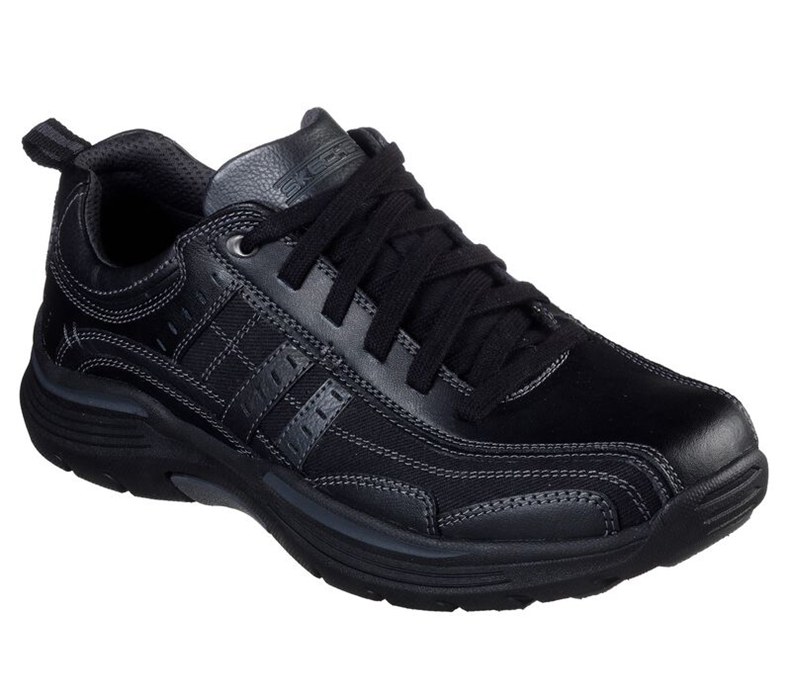 Skechers Herr Svarta Snörskor - Relaxed Fit: Expended - Manden - Sverige (LRGFD-4025)